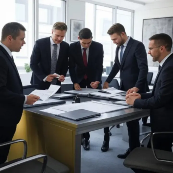 Zespół LegalFlowCenter współpracujący przy projekcie w nowoczesnym biurze