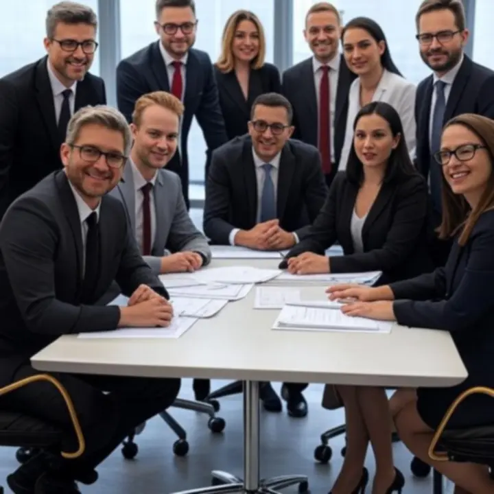Zespół prawników pracujący wspólnie nad strategią