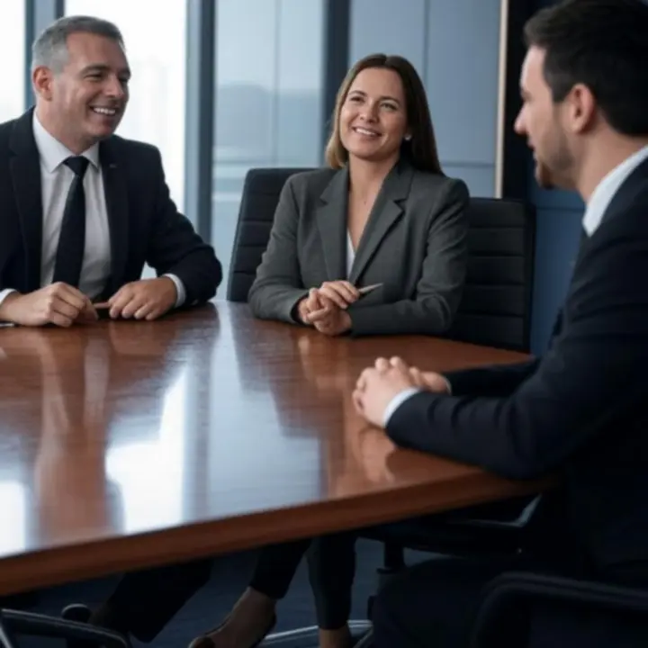 Nowoczesne biuro podczas spotkania z klientem