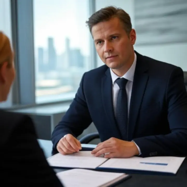 Profesjonalne porady prawne udzielane klientowi biznesowemu w eleganckim biurze